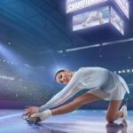 A female athlete performing and a big LED screen in the ceiling!
